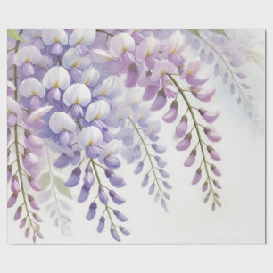 Wisteria Lila Blumen Wildblumen Aquarell  Geschenkpapier