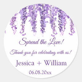 Wisteria Lila Blumenbräune und Groomehe Runder Aufkleber