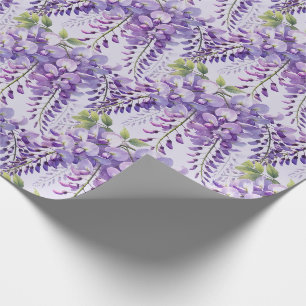 Wisteria Lila Blüten Wildblumen Aquarell  Geschenkpapier