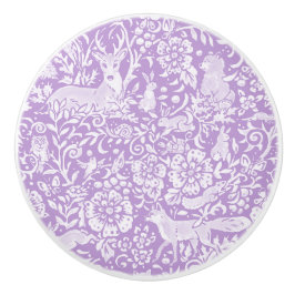 Wisteria Lila Deer Fox Rabbit Woodland Animal Keramikknauf