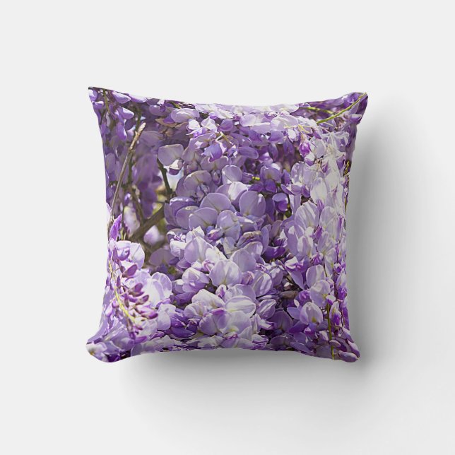 Wisteria Lila Floral Blossom Tree Violet Kissen (Vorderseite)