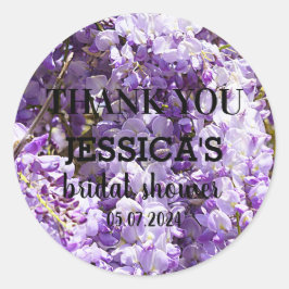 Wisteria Lila Floral Blossom Tremola Runder Aufkleber