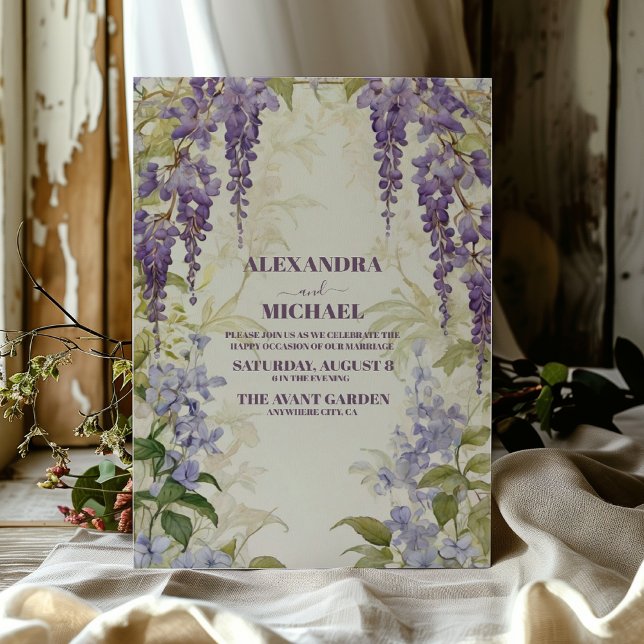 Wisteria Lila Floral Wedding Einladung (Von Creator hochgeladen)