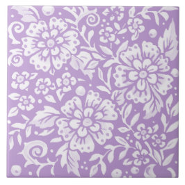 Wisteria Lila Large Blume Leafy Woodland Flora Fliese