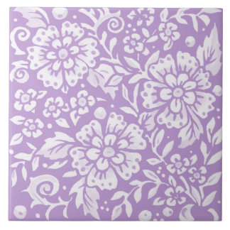 Wisteria Lila Large Blume Leafy Woodland Flora Fliese