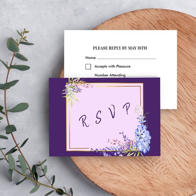 Wisteria Lila Lavendel RSVP Karte (RSVP Card from my Purple Wisteria Quinceanera Collection
)