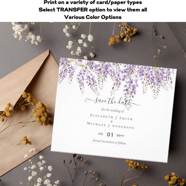 Wisteria Lila Wedding Rett Dates BUDGET Flyer (Von Creator hochgeladen)