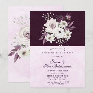 Wisteria Lilac Rose Bridesmaids Invitation de déje