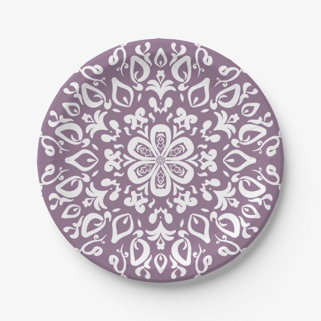 Wisteria Mandala Pappteller (Vorderseite)