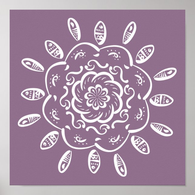 Wisteria Mandala Poster (Vorne)