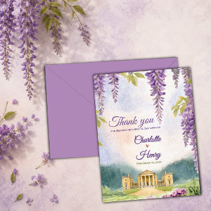 Wisteria Manor Garten Hochzeits-Dankeschön Postkarte