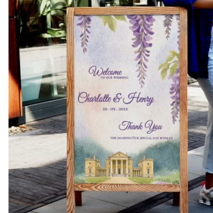 Wisteria Manor Garten Hochzeitszeremonie Willkomme Poster