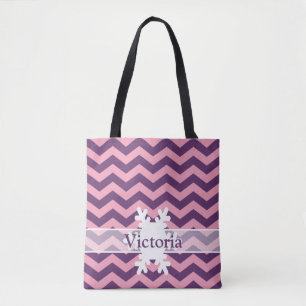 Wisteria Mattiert Orchid Chevrons mit Schneeflocke Tasche
