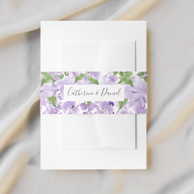 Wisteria Personalisierter Name | Hochzeit Einladungsbanderole (Von Creator hochgeladen)
