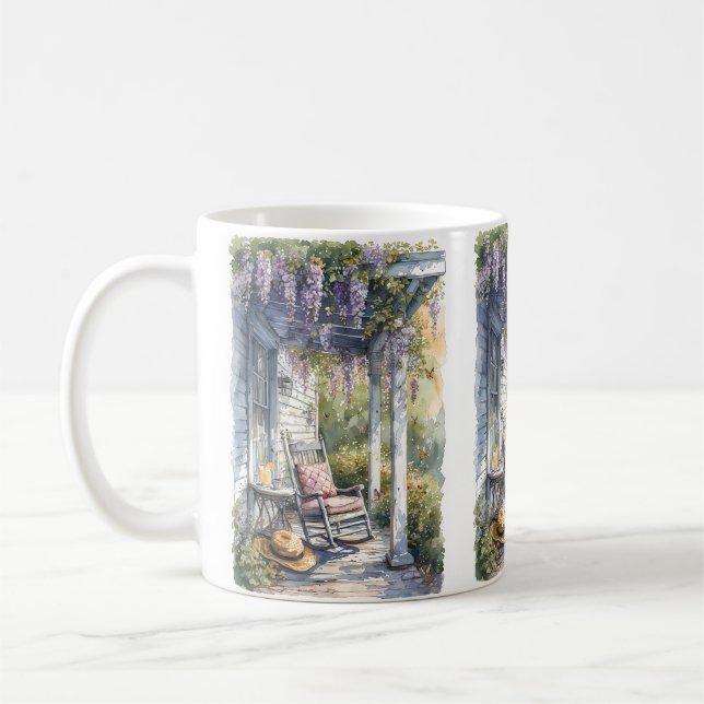 Wisteria Porch Rocking Chair Szene Kaffeetasse (Links)