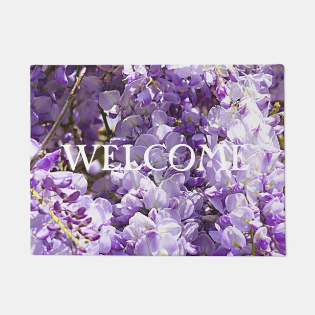 Wisteria Purple Blumen Blumen Natur Fußmatte (Vorderseite)