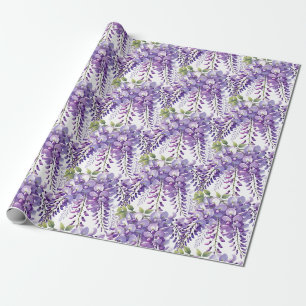 Wisteria Purple Blumen Wildblumen Aquarell Geschenkpapier