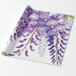 Wisteria Purple Blumen Wildblumen Aquarell Geschenkpapier