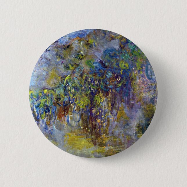 Wisteria (rechte Hälfte) von Claude Monet Button (Vorderseite)