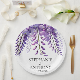 Wisteria Rustikale Purpur Blumen Hochzeit Pappteller