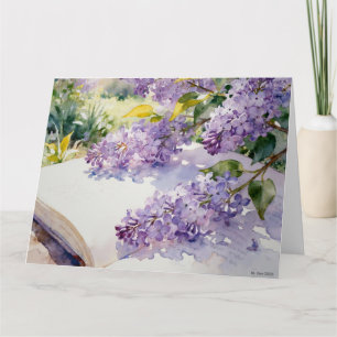 Wisteria-Studie C in Aquarell Karte