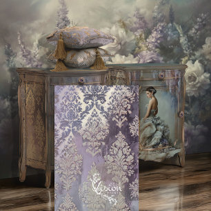Wisteria Taube Lila Silber Antik Damast Seidenpapier