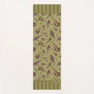 Wisteria Tossed Blume Mit Monogramm Yogamatte
