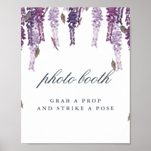 Wisteria-Träume Fotoautomaten-Hochzeitsschild Poster