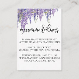 Wisteria tree Elegante Lila Hochzeitsunterkunft Begleitkarte
