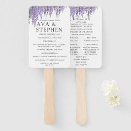 Wisteria tree lila minimales Hochzeitsprogramm Fächer