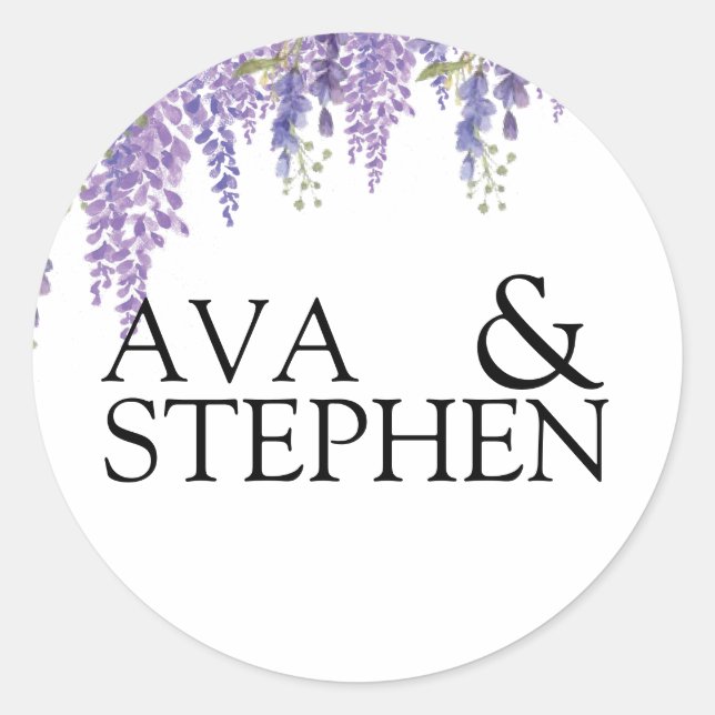 Wisteria Tree Wedding Runder Aufkleber (Vorderseite)