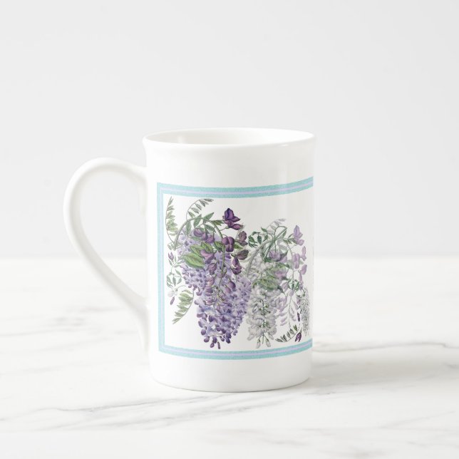 Wisteria-Überfluss Botanique Knochen-China-Tasse Prozellantasse (Links)