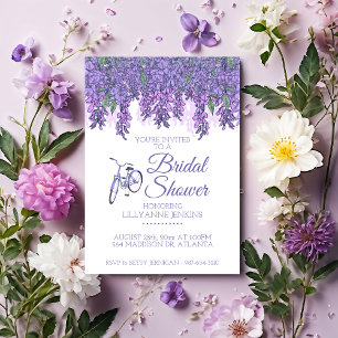 Wisteria und Brautparty für Fahrräder Einladung