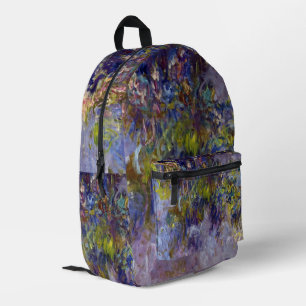 Wisteria (verlassen Hälfte) von Claude Monet Bedruckter Rucksack