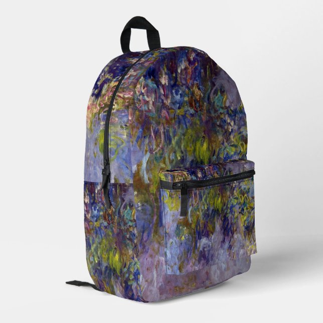 Wisteria (verlassen Hälfte) von Claude Monet Bedruckter Rucksack (Rückseitige Ecke links)
