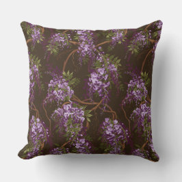 Wisteria Vine Floral Throw Kissen