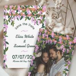Wisteria Vines Floral Custom Foto Hochzeit Save The Date