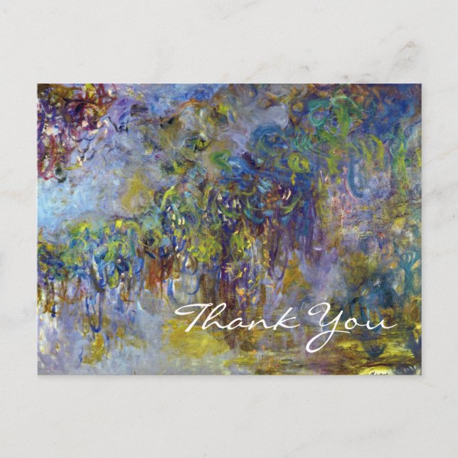 Wisteria von Claude Monet, vielen Dank Postkarte (Vorderseite)