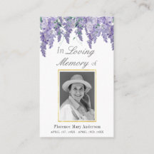Wisteria Watercolor Beileid Memorial Foto-Karte