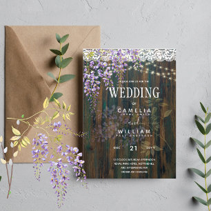 Wisteria Wedding Einladungen Rustic Lace BUDGET