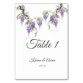 Wisteria Wedding Welcome Sign Tischnummer