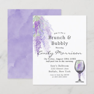 Wisteria Wine Glass Brunch & Bubbly Einladung