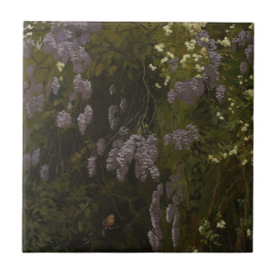 Wisterien in Bloom - Blumenkomposition Fliese