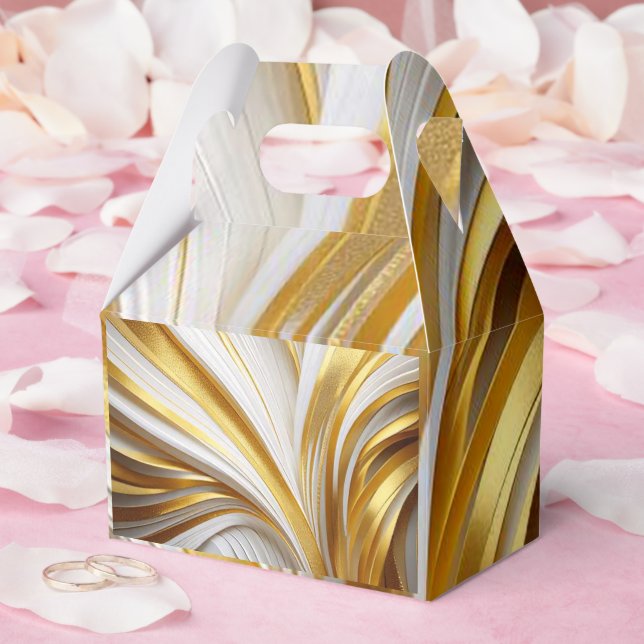 Wit Goud Retro  Geschenkschachtel (Hochzeit)
