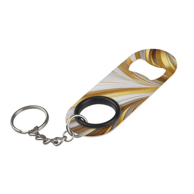 Wit Goud Retro  Mini Flaschenöffner (Vorderseite Schrägansicht)