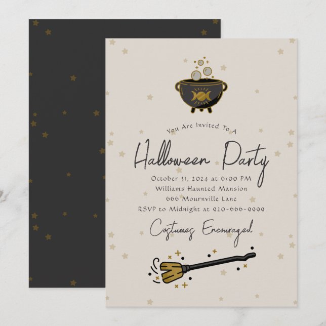 Witch Adulte Halloween Party Invitation (Devant / Derrière)