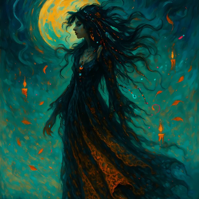 Witch Beneath the Moon – Gothic Decoupage Paper Seidenpapier (Von Creator hochgeladen)