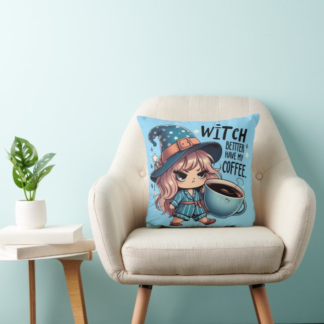 Witch Better Have My Coffee Funny Halloween Witch Kissen (Stuhl )