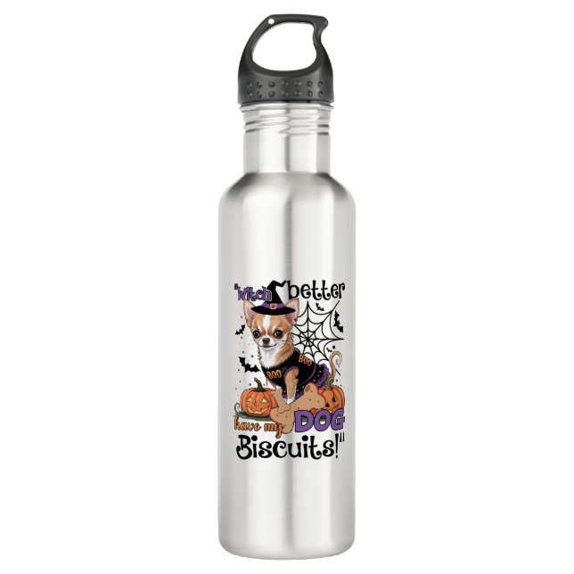 Witch better have my Dog Biscuits Cute Halloween C Edelstahlflasche (Vorderseite)