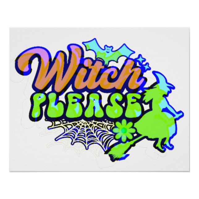WITCH BITTE lustige halloween Poster (Vorderseite)